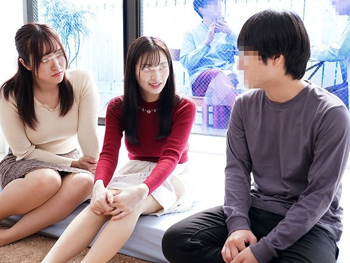 【他人妻ナンパ】仲良し旦那婦2組に声掛けて連れ込み！マジックミラー越しの旦那の前でデカぱいマダム友2人組が童貞男とのNTRエロ企画挑戦